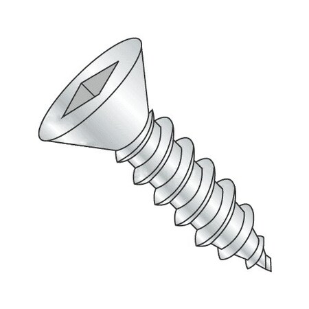 Self-Drilling Screw, #10 X 5/8 In, Zinc Plated Steel Flat Head Square Drive, 8000 PK